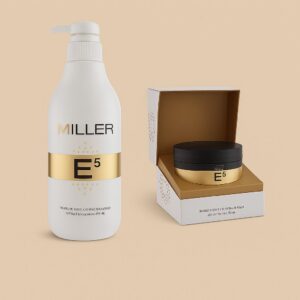 מסיכה לשיער E5 גולד 500מ"ל+שמפו ג'ל קרטין גולד 1000מ"ל